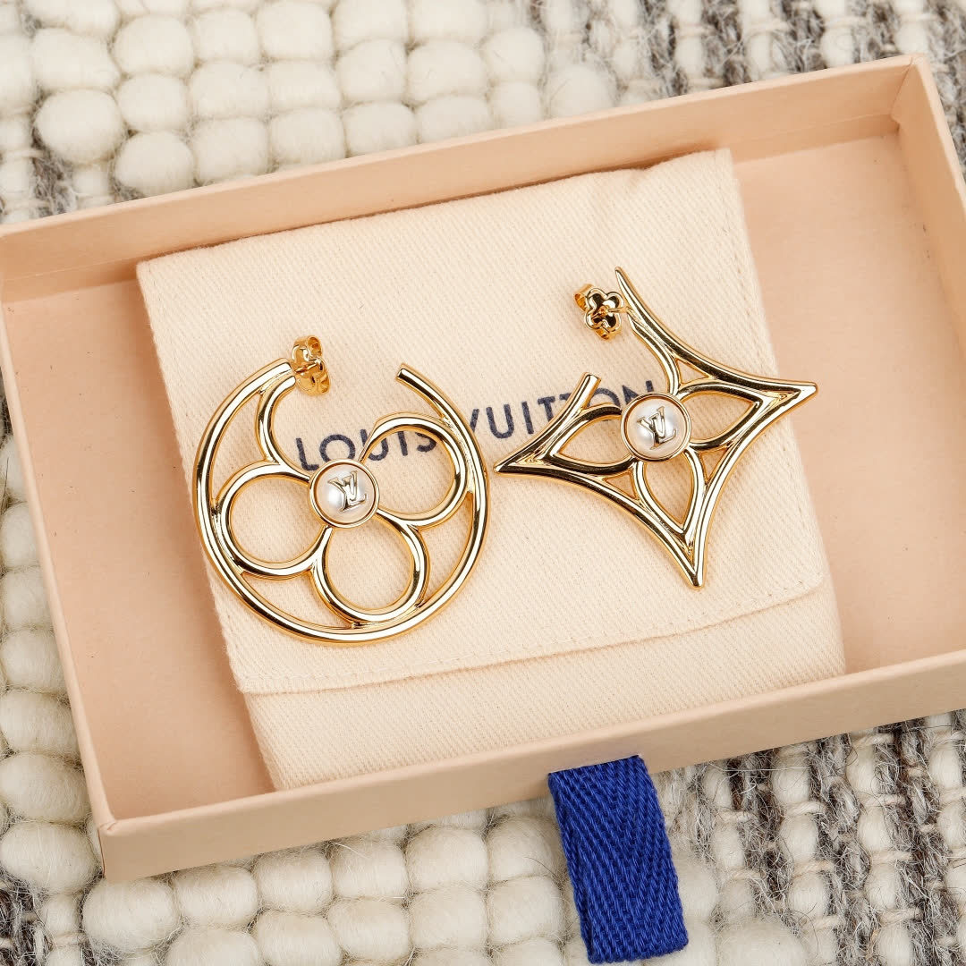 Louis Vuitton Gold Tone Earrings